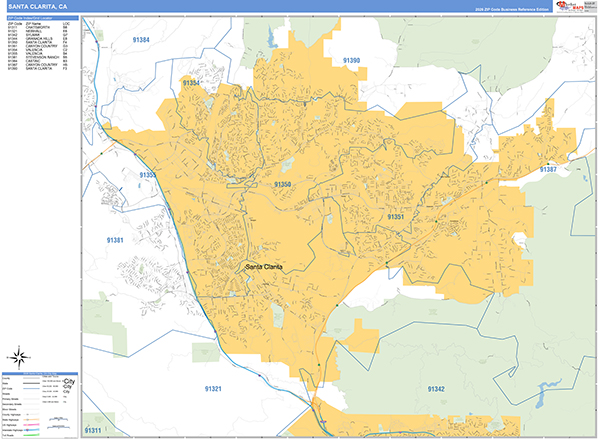 Santa Clarita Wall Map